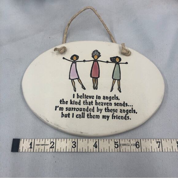 Best Friends August Ceramics Decorative Hanging Wall Plaque - Picture 5 of 13